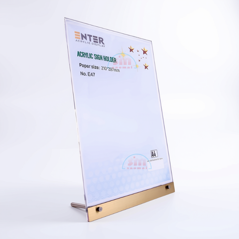 Kệ mica 1 mặt Enter E48 150x210mm liên kết bulon A5 đứng-SM