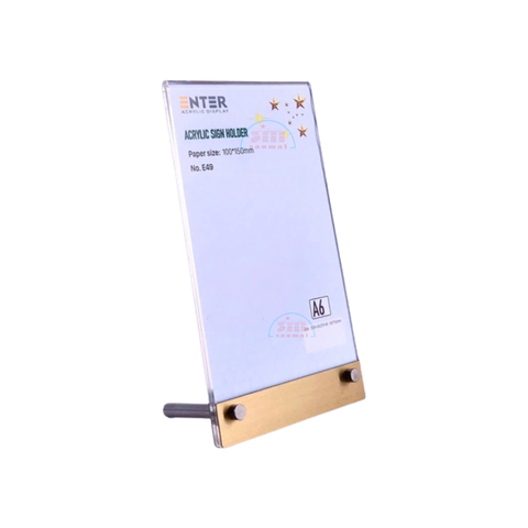 Kệ mica 1 mặt Enter E49 100x150mm liên kết bulon A6 đứng-SM