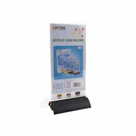 Kệ mica 2 mặt 1/3 A4 E39 đế nhôm cao cấp-SM