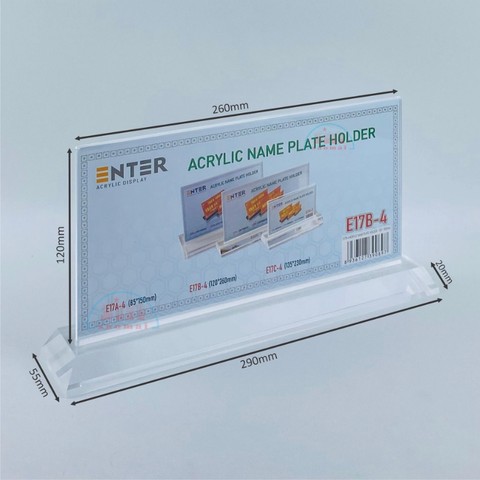 Kệ mica 2 mặt Enter E17B- 26x12cm đế mica 29x5.5cm dày 20mm vát 4 cạnh (10)-SM