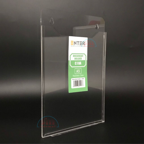 Kệ mica nhiều giấy treo tường Enter A5 C10A 15X21cm đứng hông 3mm-SM