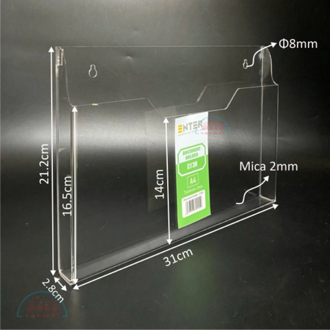 Kệ mica nhiều giấy treo tường mica C13H 30cmx21cm-SM