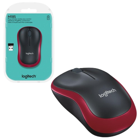 Chuột không dây Logitech M185 đỏ-SS