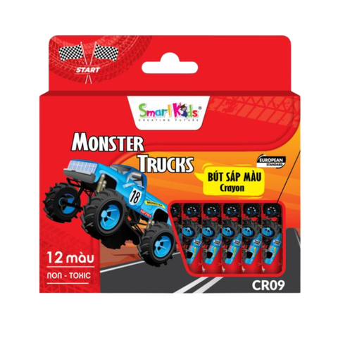 Sáp SmartKids 12 màu Gift Monster Truck CR09-BT