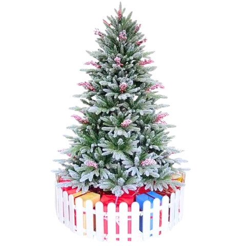 Noel-Cây thông 1,5m SFR-D1-5HS phủ tuyết gắn trái đỏ-CC
