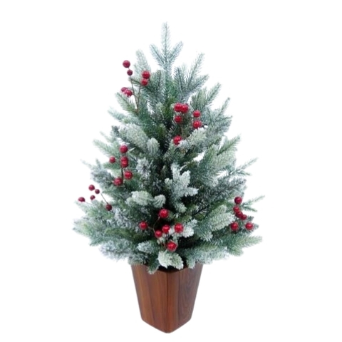 Noel-Cây thông mini M8-HS 60cm 3 loại lá phủ tuyết-CC