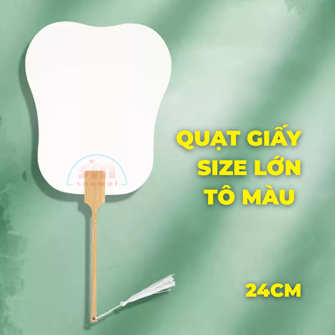 Quạt giấy lớn tô màu 24cm-TL