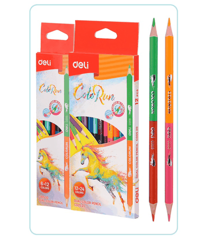 Chì 24 màu Deli C00520 2 đầu