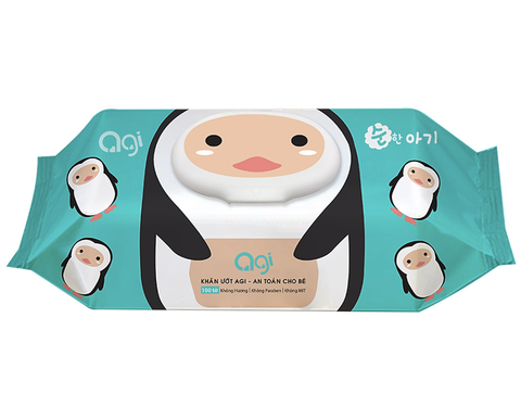 Khăn ướt Agi 100tờ xanh không mùi