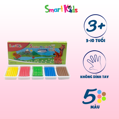 Đất nặn Smart Kids 5 màu thường SK-BX5R