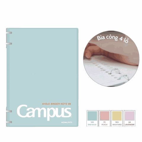Sổ còng Campus 4 lỗ A5 BN-A5H4KU-LA (20 trang)-208