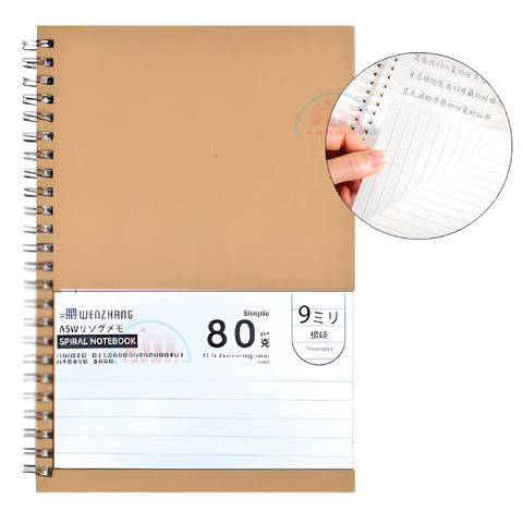 Sổ lò xo nhựa A4 6016-8 bìa nâu-TM