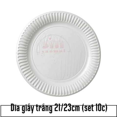 Dĩa giấy trắng CT 21/23cm (10c)-HNF