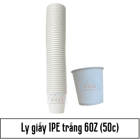 Ly giấy 1PE trắng 6OZ (50c)-HNF
