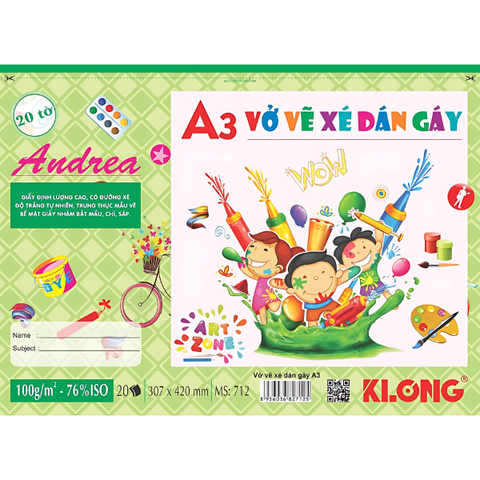 Tập vẽ A3 Klong TP712 (20 tờ)-KL