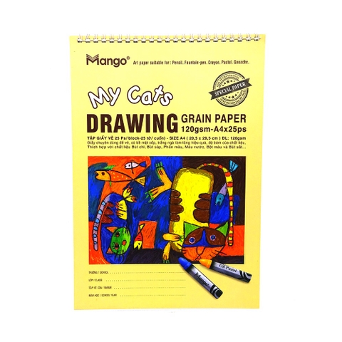 Tập vẽ lò xo A4 Mango My Cats