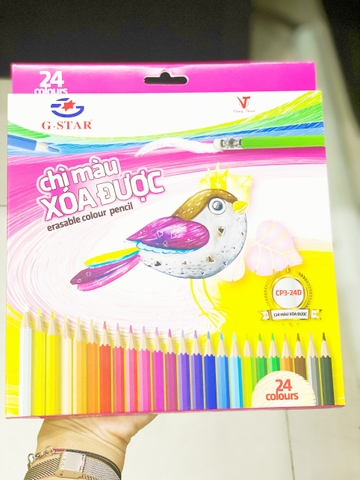 Chì màu Gstar 24 màu CP3-24D (Xóa được)-ĐH