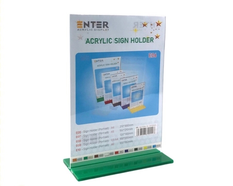 Kệ mica 2 mặt A4 đế lùa E06-SM