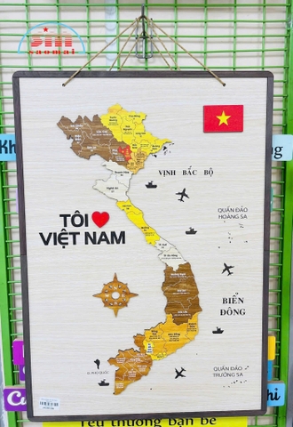 Bảng gỗ Bản đồ Việt Nam 58cm-BM