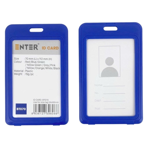 Bảng tên Enter BT070 54x86mm 2 mặt đứng x.dương-SM