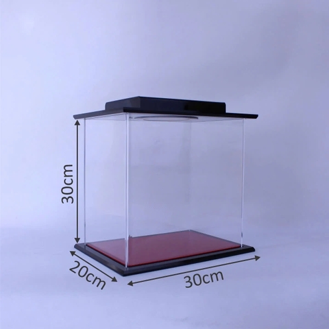 Hộp mica Enter BOX201 30x20x30cm mica dày 5mm, đế đen 10mm, đèn led-SM