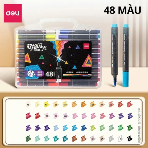 Bút lông Acrylic 48 màu Deli HM296-48-LA