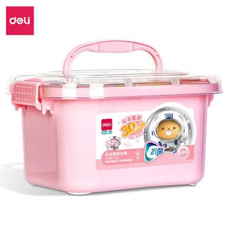 Đất nặn 12 màu Deli YC-135-12B hồng-LA