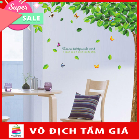 Decal dán tường cây xanh mát- HPMLA6026-Flowerdecal