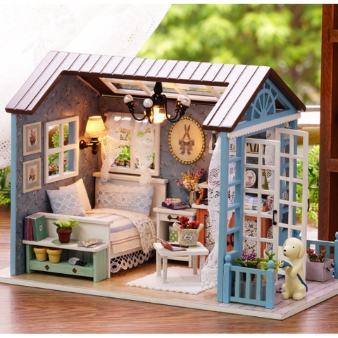 Nhà búp bê-BLUE TIMES (Tặng Mica)DiyDollHouse