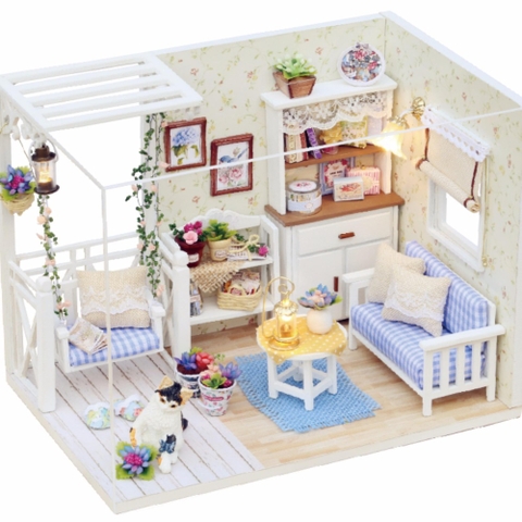Nhà búp bê-KITTEN DIARY (có mica) DiyDollHouse vật liệu của đồ nội thất được mô phỏng chuẩngiúp phát triển trí thông minh tính sáng tạo cùng khả năng tư duy cao cho người chơi