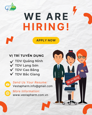 DƯỢC PHẨM VESTAPHARM TUYỂN DỤNG TRÌNH DƯỢC VIÊN KHU VỰC MIỀN BẮC