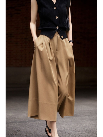 Quần ống rộng tencel thanh lịch hack dáng ống rộng Hottrend D280240