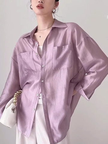 Áo Sơ Mi Lyocell Tencel 2025 – Áo Kiểu Dáng Thanh Lịch Cho Nữ D193250