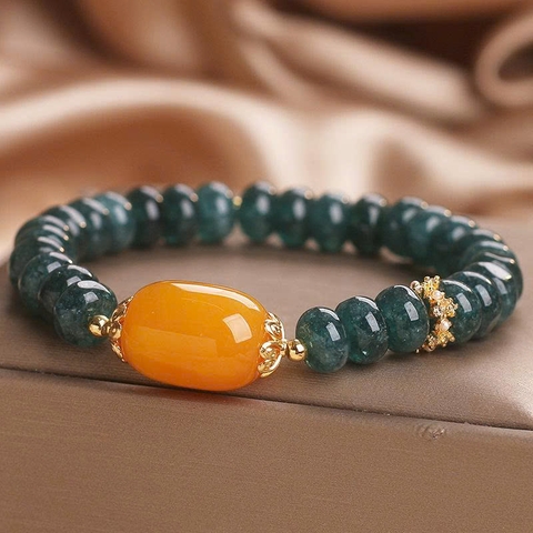 Vòng Tay Pha Lê Hạt Bàn Tính Ngọc Bích Xanh Nước Tự Nhiên – Kết Hợp Vòng Tay Topaz Passepartout Sang Trọng TS182250