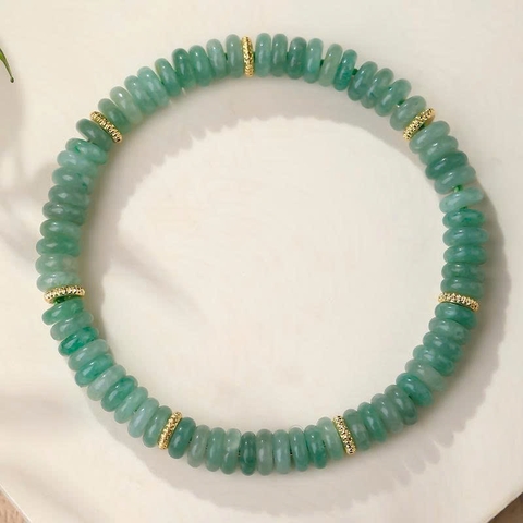 Vòng tay hạt đá Aventurine xanh tươi & đá mắt hổ tự nhiên TS192250