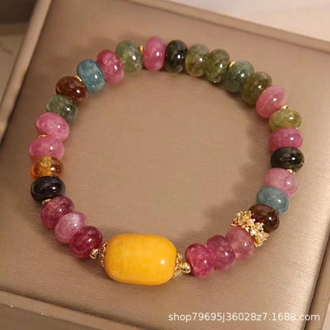 Vòng Tay Ngọc Bích Tourmaline Kết Hợp Topaz Lulutong – Vẻ Đẹp Tự Nhiên, Thanh Lịch TS241250