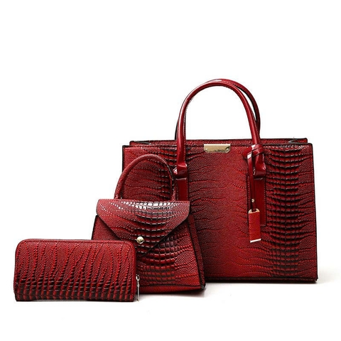 Túi Tote Thời Trang 2025 Cao Cấp Họa Tiết  – Bộ Túi Dung Tích Lớn 3 Món Chất Liệu PU TX276250