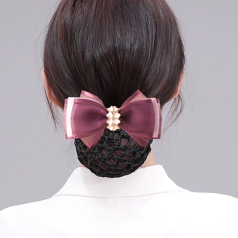 Kẹp búi nơ công sở đính đá ❤️Kẹp Nơ Tiểu Thư❤️Búi tóc /Hoa cài Tóc Đẹp/ Kẹp đính đá/ Phụ kiện cho nữ/QUÀ TẶNG KHÁCH HÀNG