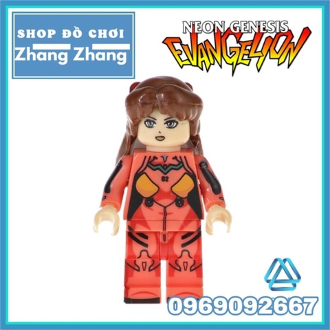 Đồ chơi xếp hình gồm Gendo - Shinji Ikari - Asuka Soryu - Rei Ayanami - Mari Makinami Mô hình Minifigures POGO PG8172