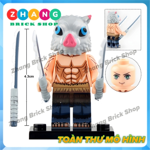Xếp hình Kimetsu No Yaiba trong Demon Slayer gồm Tanjiro - Nezuko - Akaza - Zenitsu - Inosuke Lego Minifigures WM6116