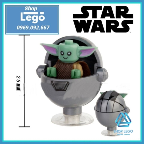 Xếp hình Star Wars bé Baby Yoda tặng kèm kén xám Lego Minifigures WM930