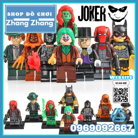 Đồ chơi Xếp hình Batgirl - Bane - Riddler - Scarecrow - Joker - Penguin - Redhood - Poison Ivy Lego Minifigures Xinh X0227