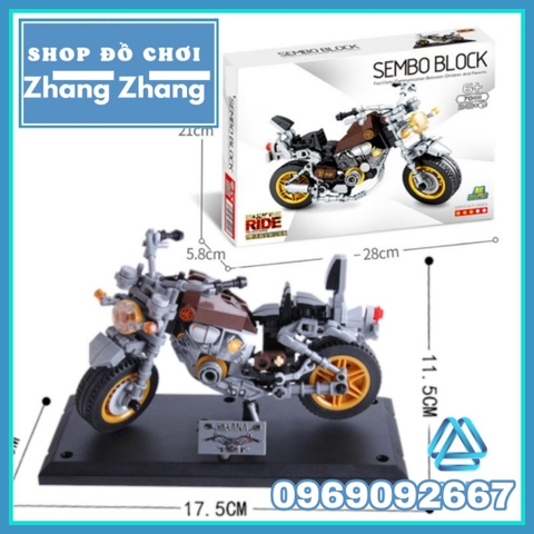 Xếp hình xe motor Yamaha mới nhất Lego Minifigures Sembo Block 701111