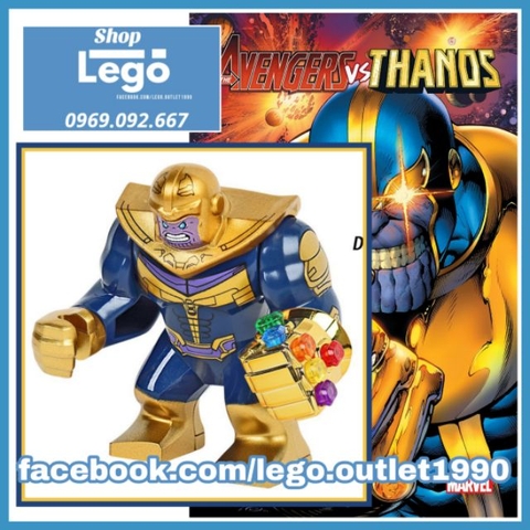 Xếp hình Thanos Comics găng tay vô cực (có gắn 6 đá) Avengers Endgame Infinity War Lego Minifigures Lele D032