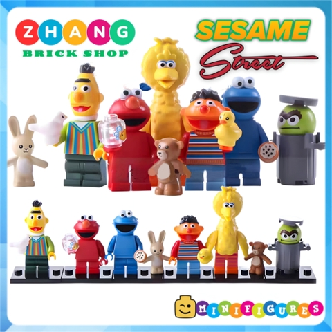 Xếp hình Sesame Street gồm Elmo - Ernie - Cookie Monster - Big Bird - Bert - Oscar the Grouch Lego Minifigures LG1003