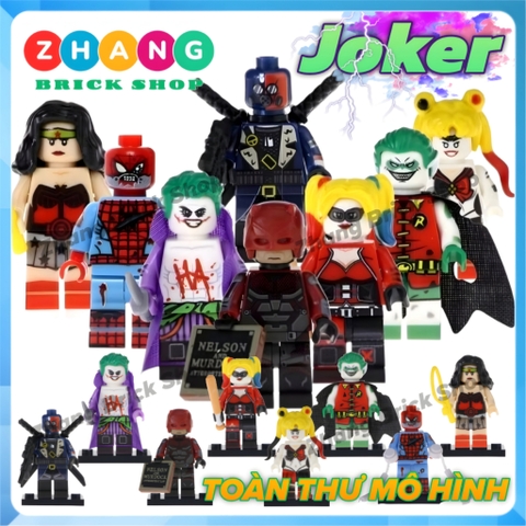 Xếp hình Dare Devil Deadshot Harley Quinn Robin Spider man Wonder Woman Joker Lego Minifigures POGO pg8196