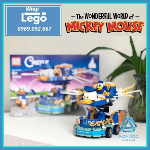 Xếp hình Xe bay có cánh của vịt Donald trong phim hoạt hình chuột Micky Lego Minifigures PRCK 69654