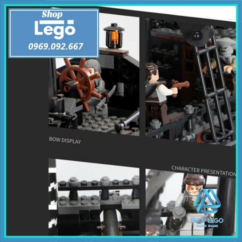 [858 hình] Xếp hình tàu Black Pearl Ship trong Cướp biển Caribbean Pirates of the Caribbean Lego Minifigures KK19001