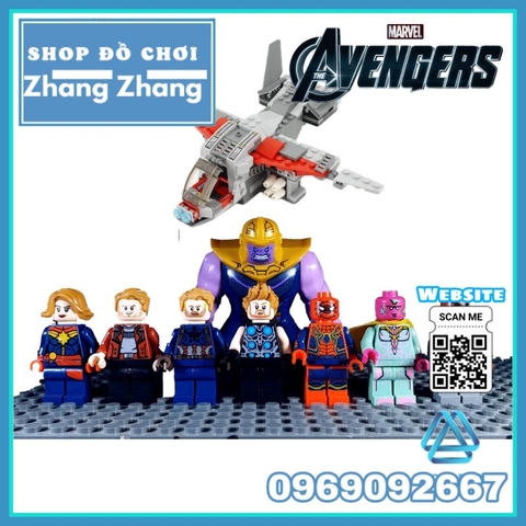 Đồ chơi Xếp hình SpiderMan Thor gồm Star Lord Vision - Captain Marvel Thanos - Nick Fury Minifigures Lele 34074