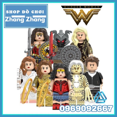 Xếp hình Wonder Woman - Cheetah - Steve Trevor Barbara Minerva Diana Ares Lego Minifigures Xinh X0288